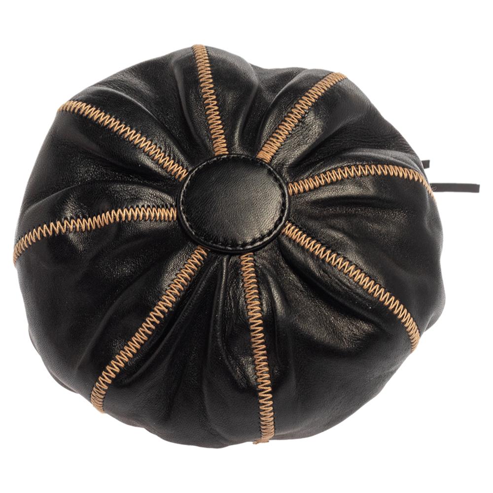 Chanel Black/Peach Leather Reversible Drawstring Tassel Bag 1