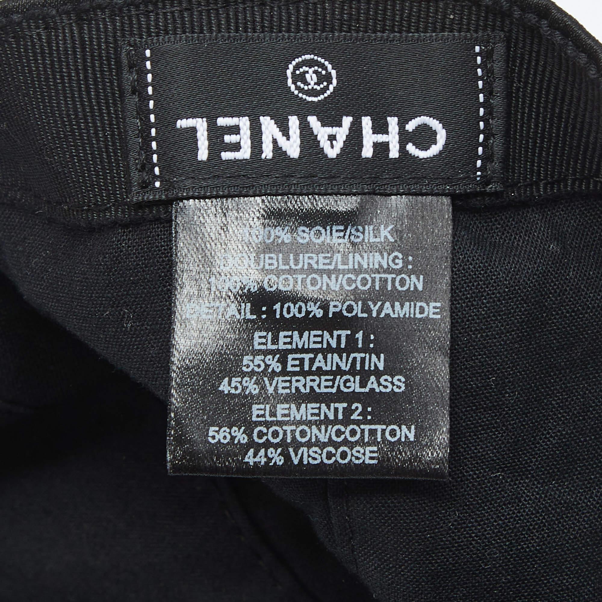 Chanel Black Pearl CC Silk Baseball Cap 1