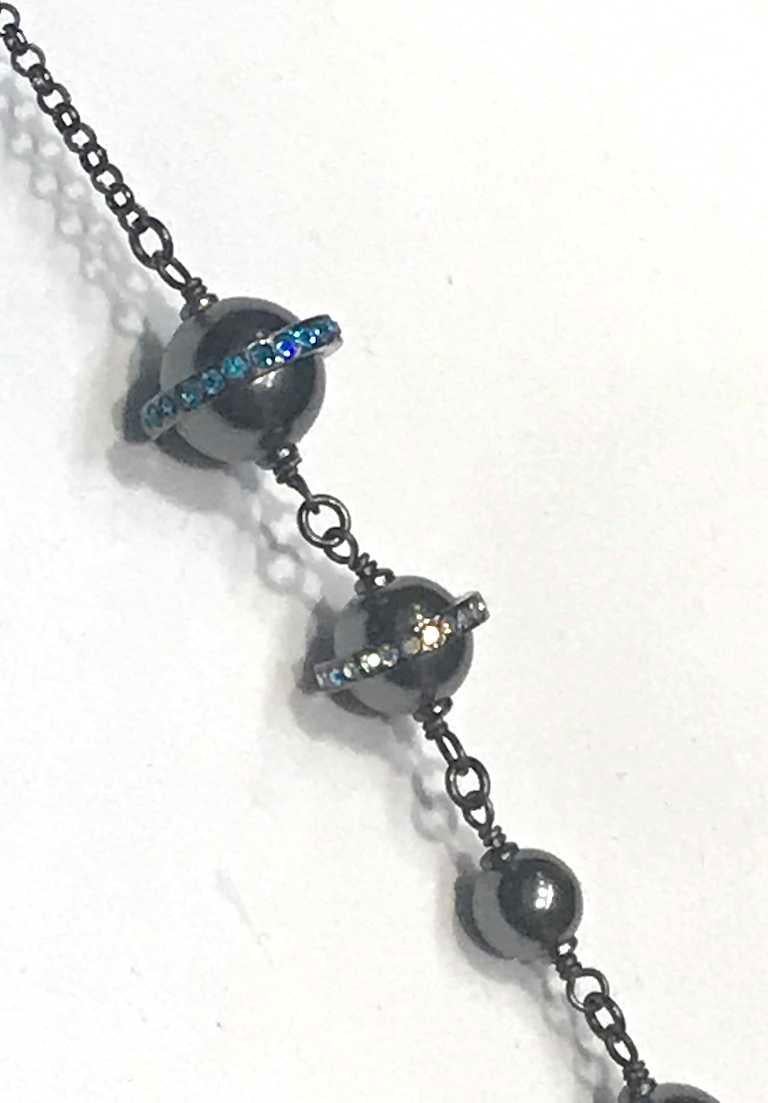Chanel Black Pearl, Gunmetal & Rhinestone Accent Long Necklace, 2018 5