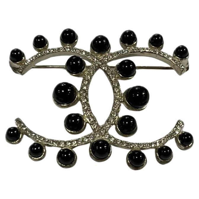 Chanel Black Pearls Brooch For Sale