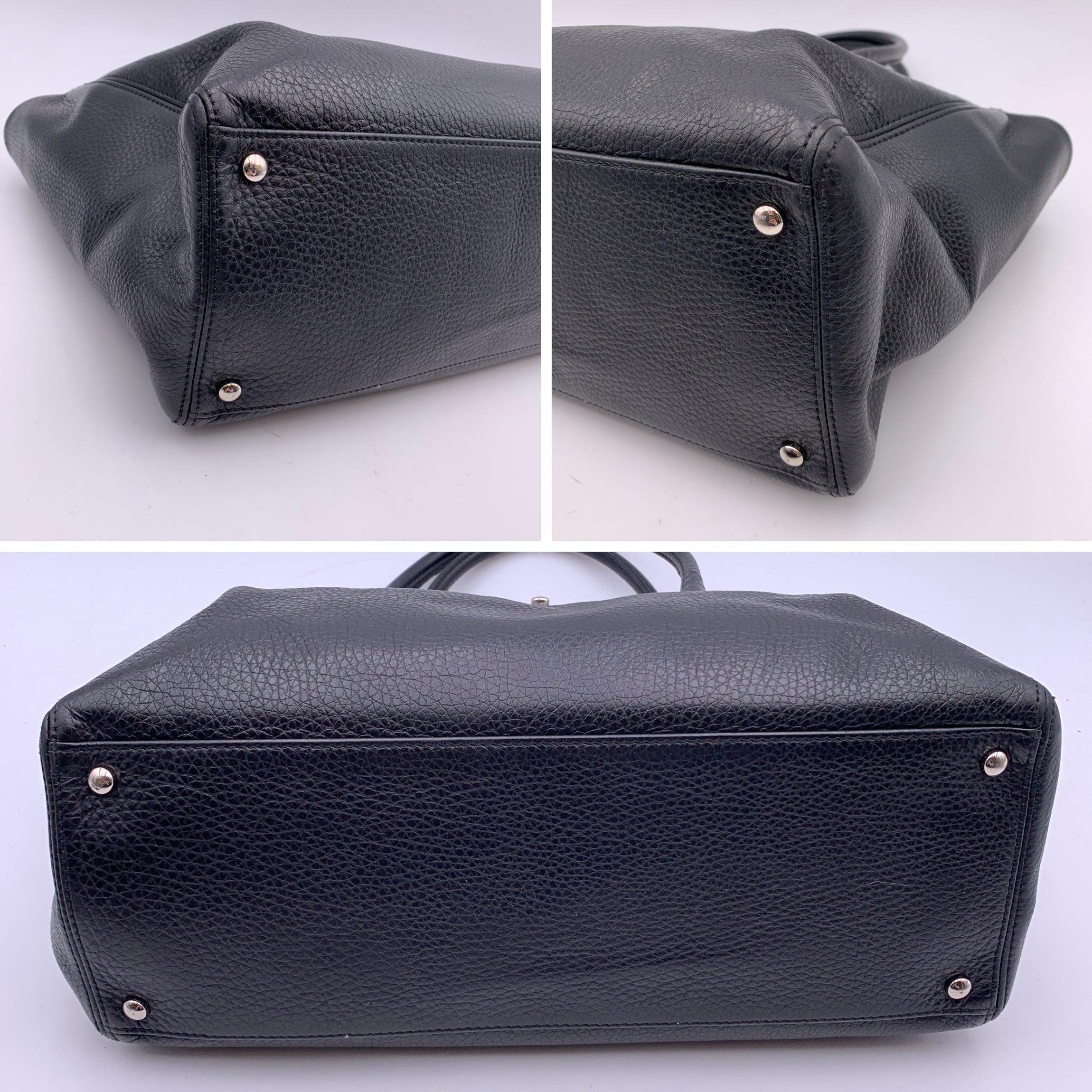 Chanel Black Pebbled Leather 2000s Executive Tote Bag Handbag For Sale 1