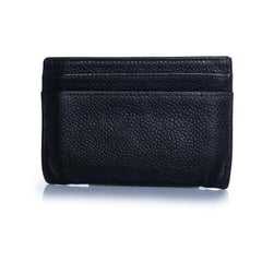 Chanel, black pebbled leather card holder