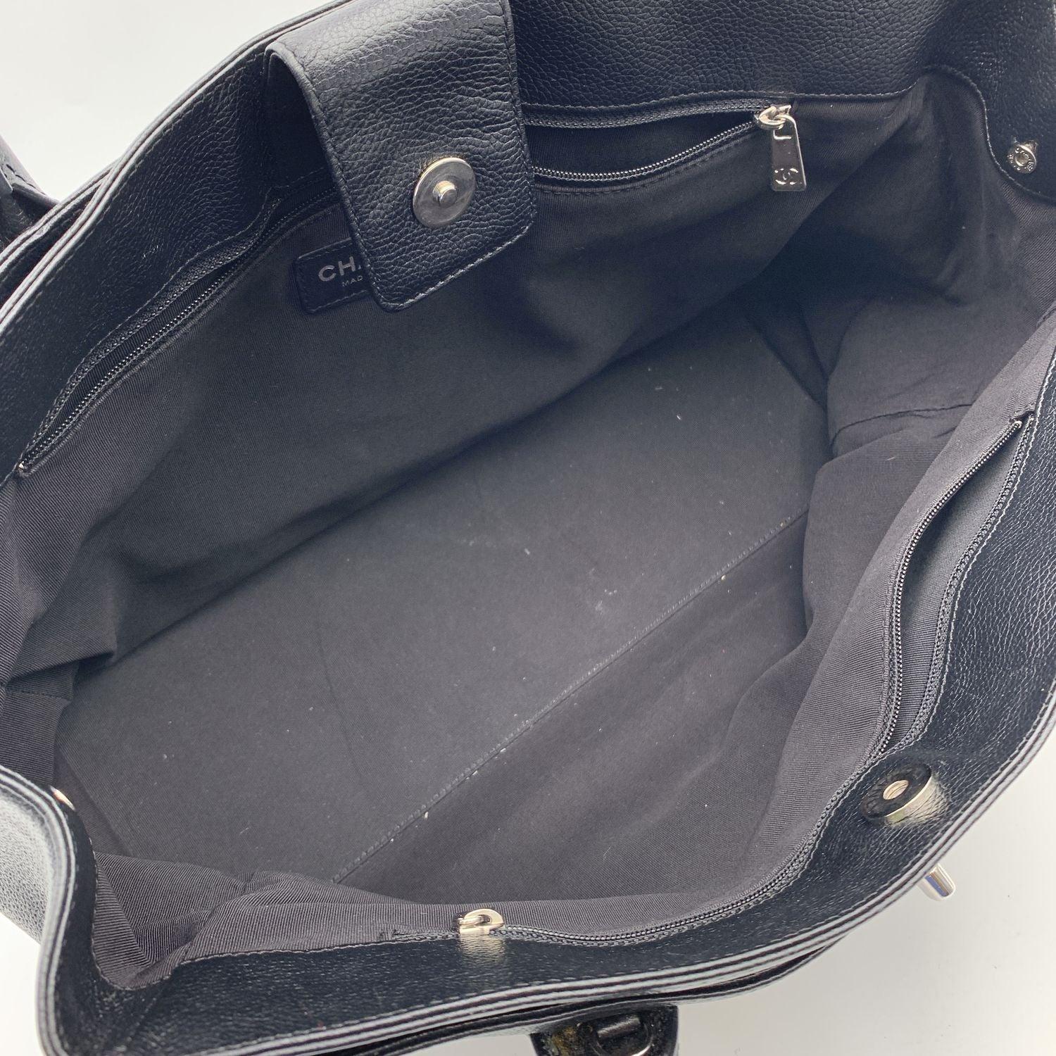 Chanel Black Pebbled Leather Executive Tote Bag Handbag 2000s 2