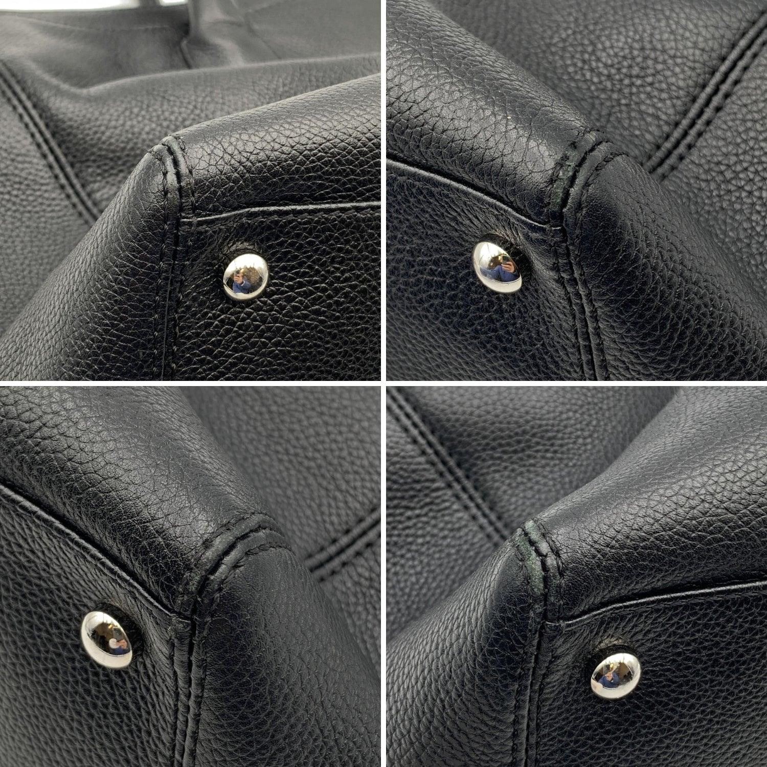 Chanel Black Pebbled Leather Executive Tote Bag Handbag 2000s 4