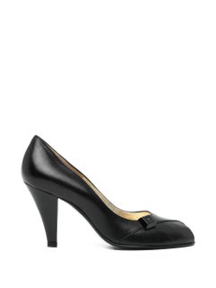 Chanel Black Peep-Toe Pumps