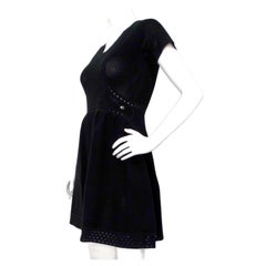 Chanel Black Perforated Cotton Mini Babydoll Dress
