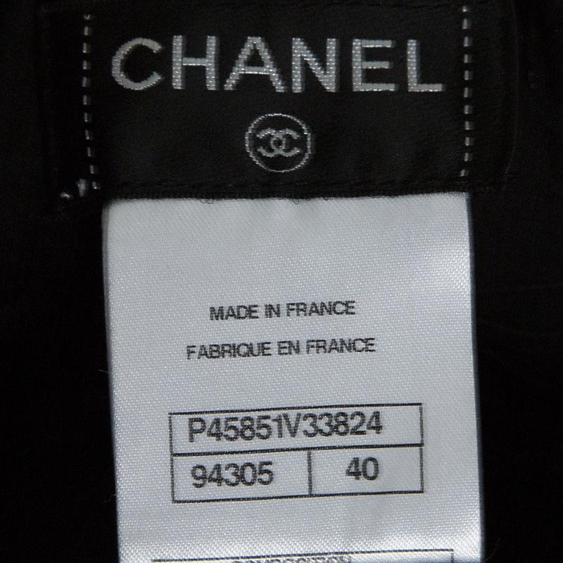 Chanel Black Perforated High Waist Trousers M 1