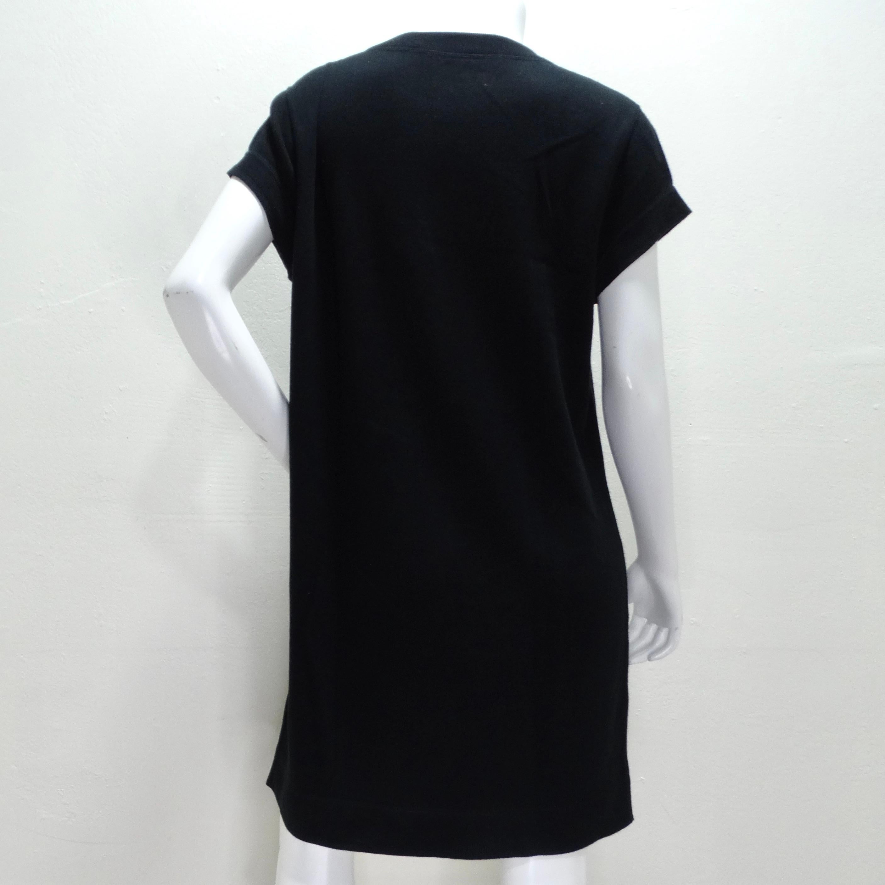 Chanel Black Perforated Knit Short Sleeve Dress For Sale 2