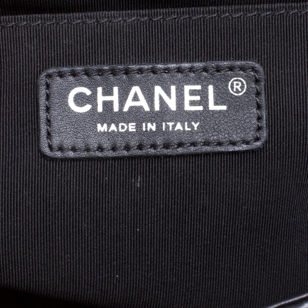 Chanel Black Perforated Leather Flap Shoulder Bag 5