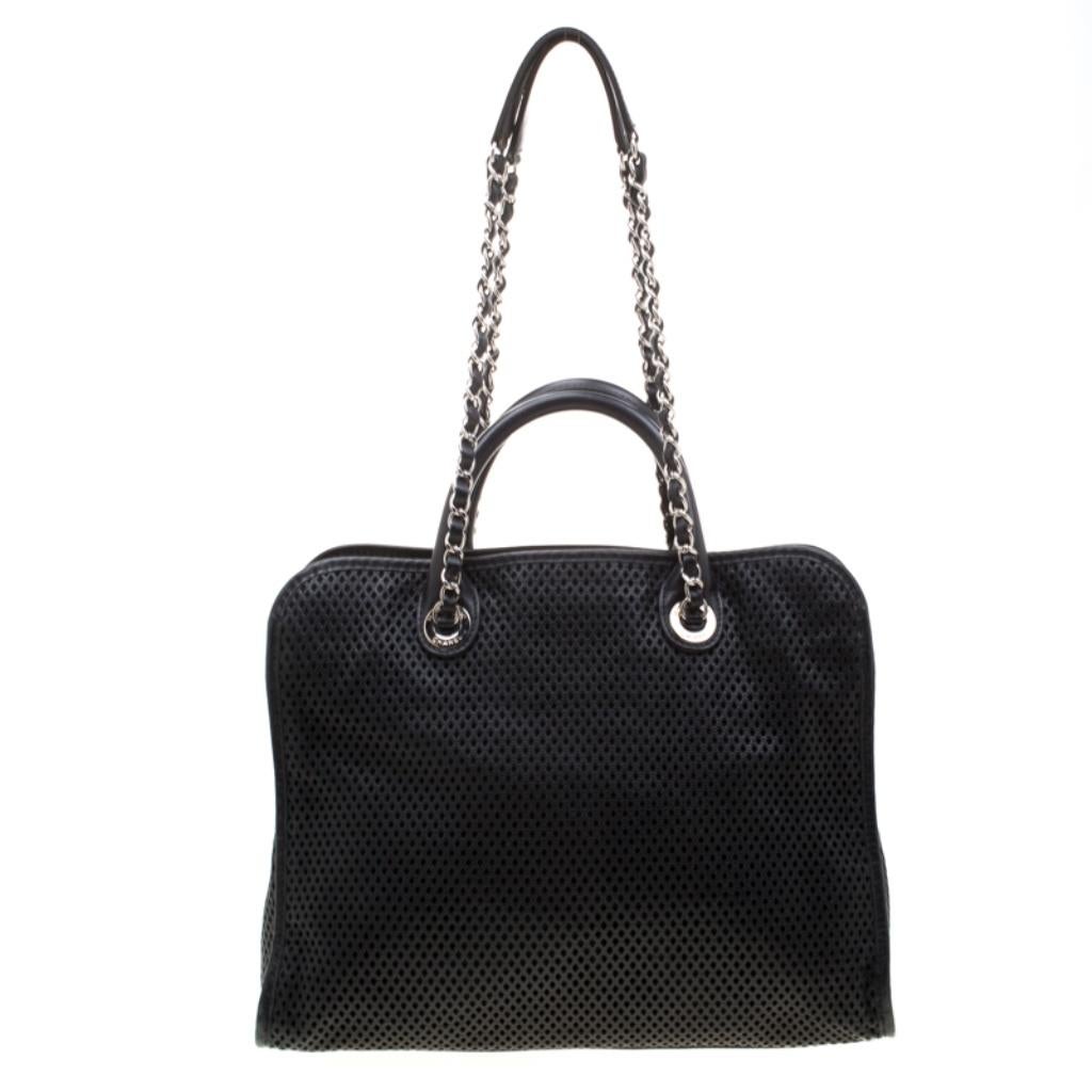 Chanel perforated tote hot sale