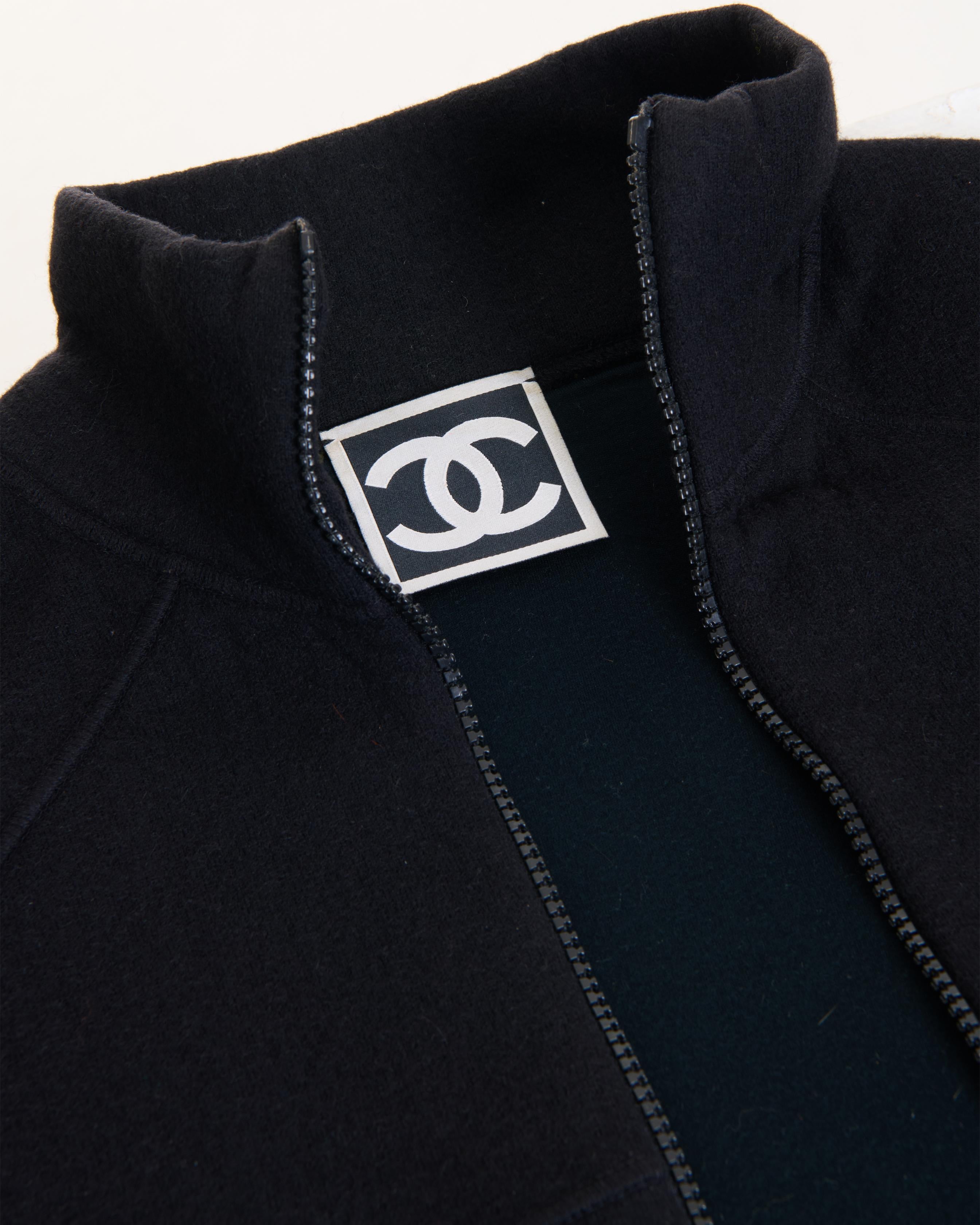 Chanel Black Pile Zipper Dress For Sale 1