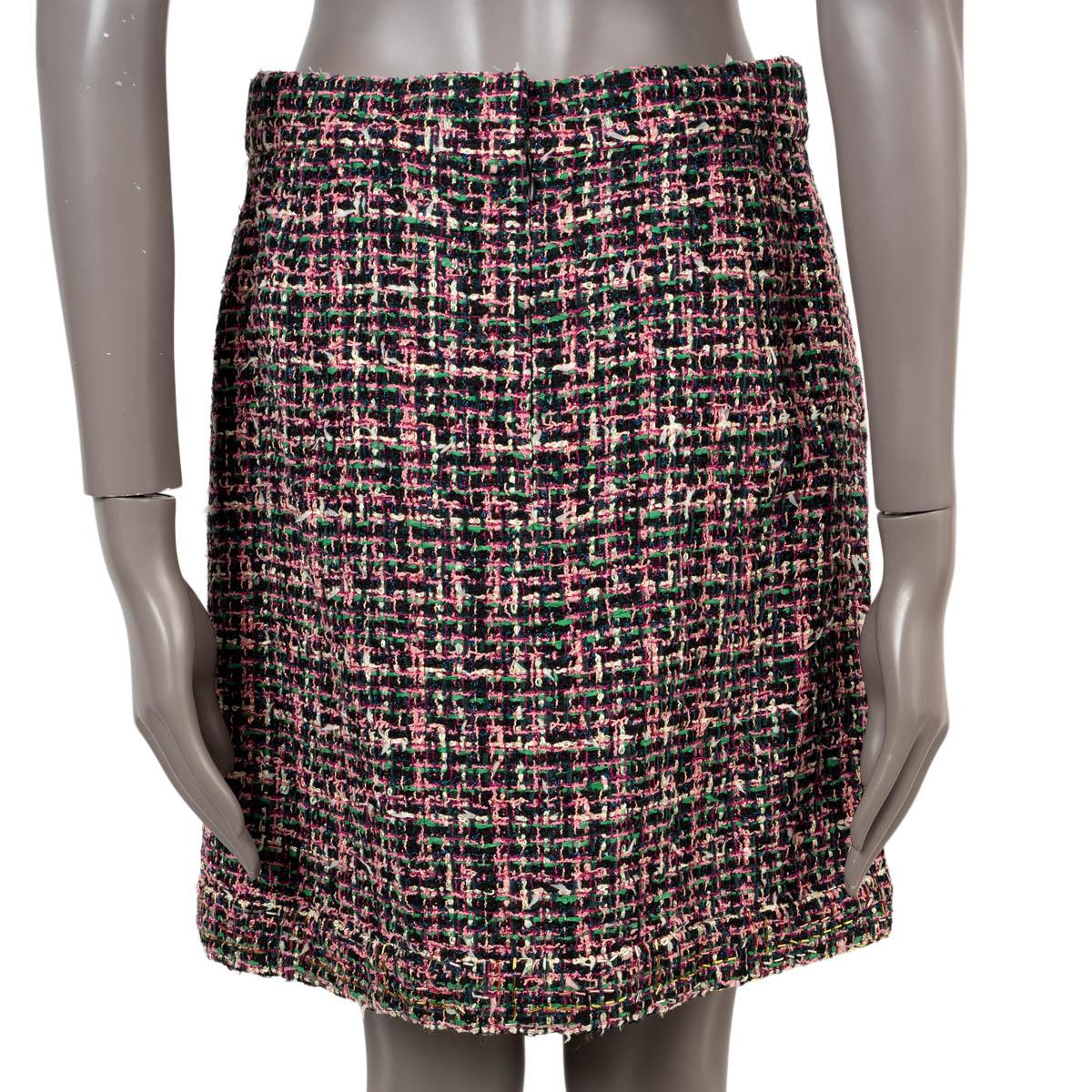 Women's CHANEL black & pink cotton 2019 19P BEADED TWEED MINI Skirt M For Sale