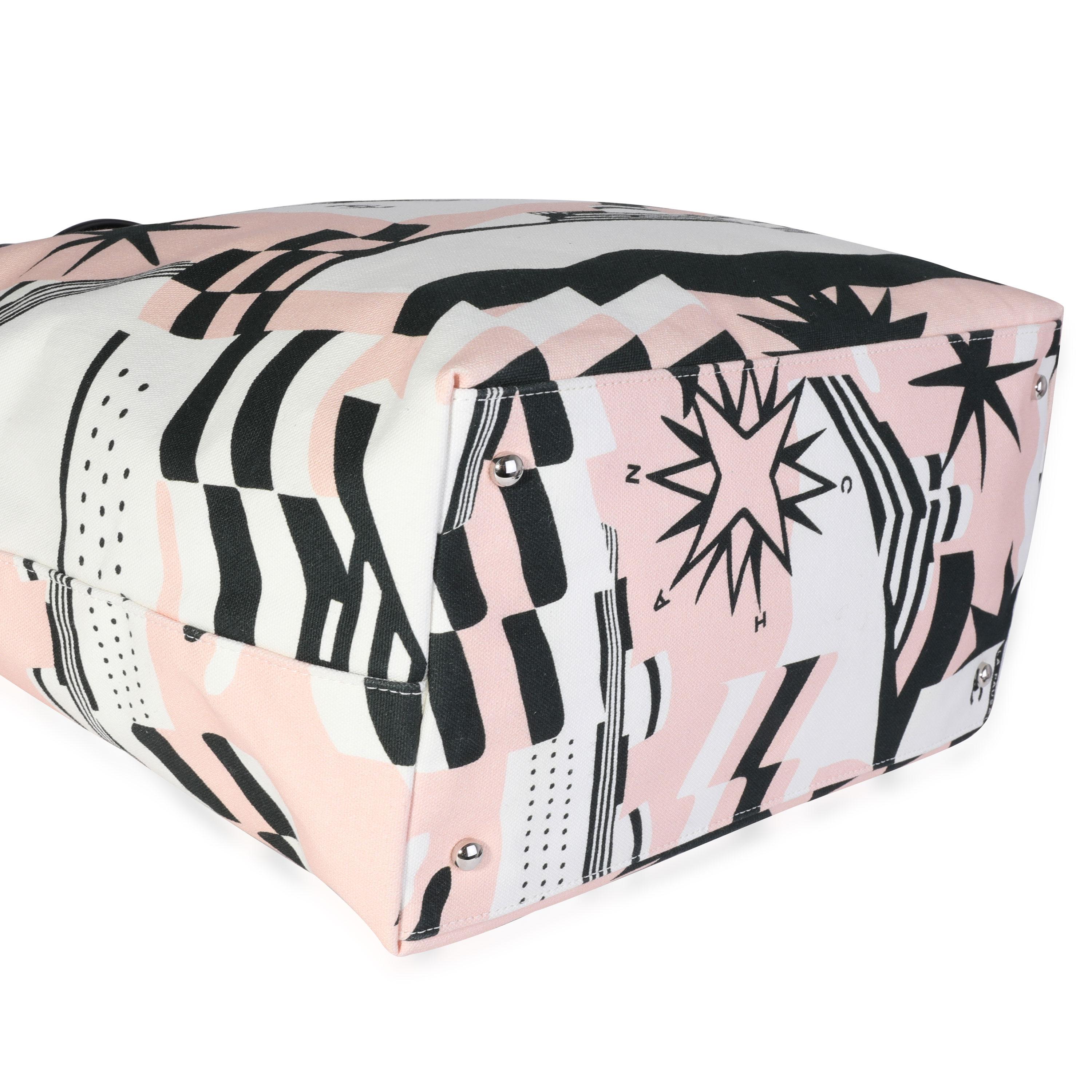 Women's Chanel Black, Pink, & White Canvas La Pausa Shopping Tote