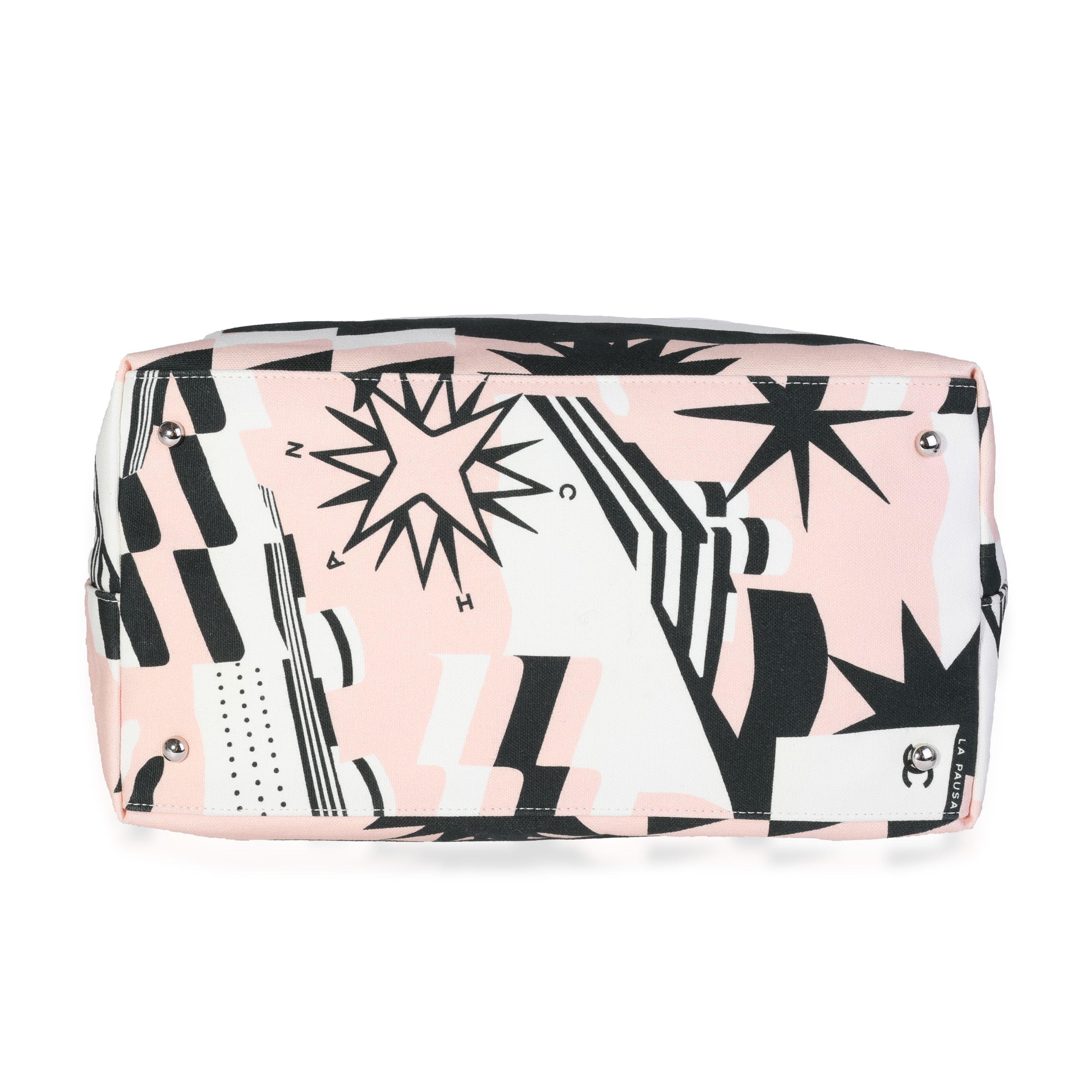 Chanel Black, Pink, & White Canvas La Pausa Shopping Tote 1