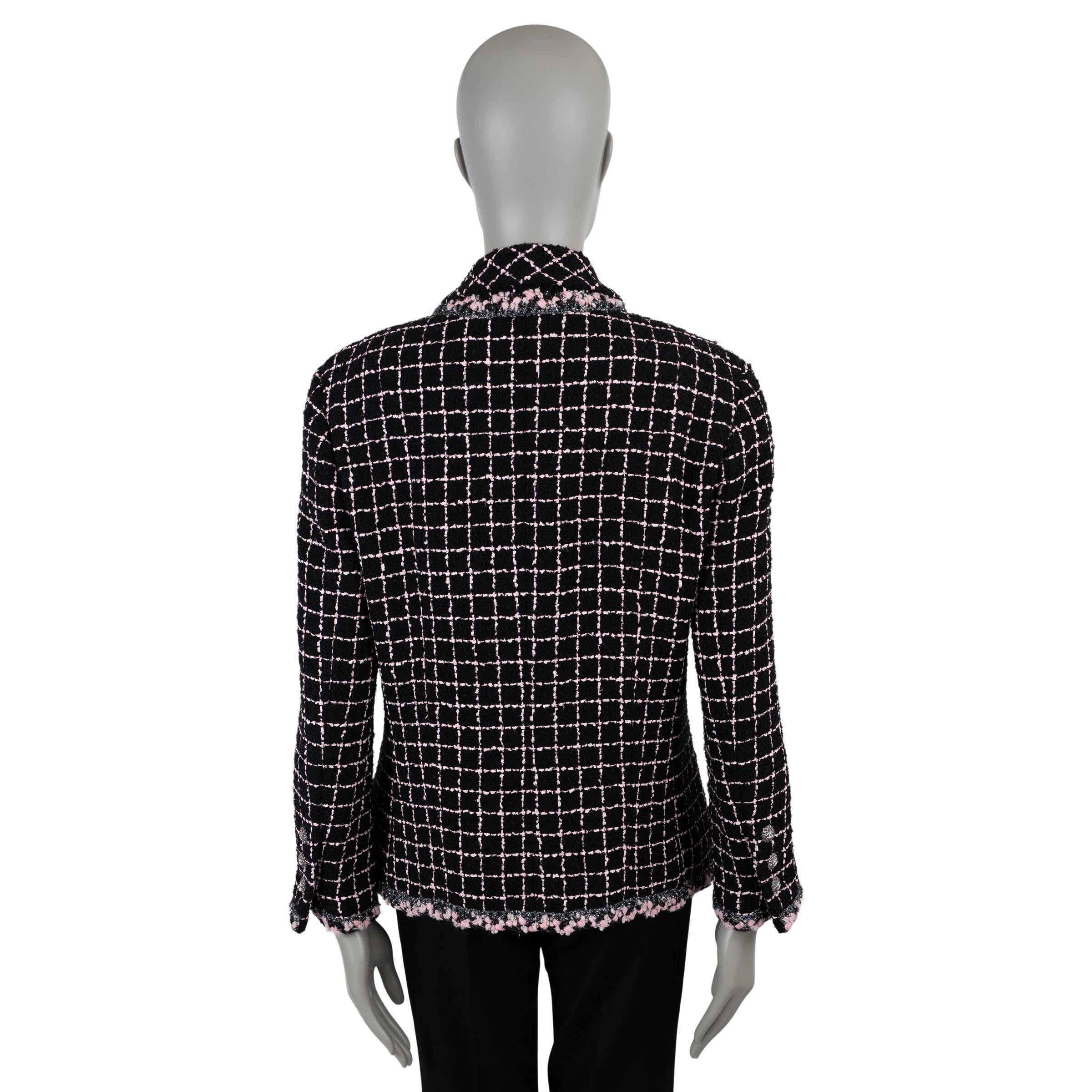 CHANEL negro y rosa mezcla de lana 23K TWEED Chaqueta 44 L Negro en venta