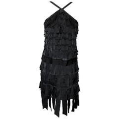 Chanel Black Plaquette Covered Cocktail Dress From 2005 Fall 42