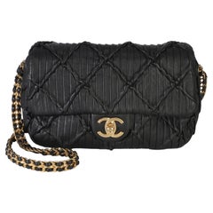 Chanel Black Pleated Lambskin Mini Soul Flap Bag