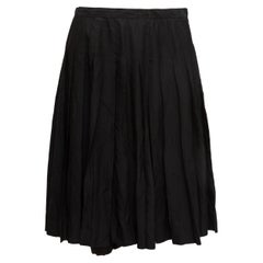 Chanel Black Pleated Wool Skirt