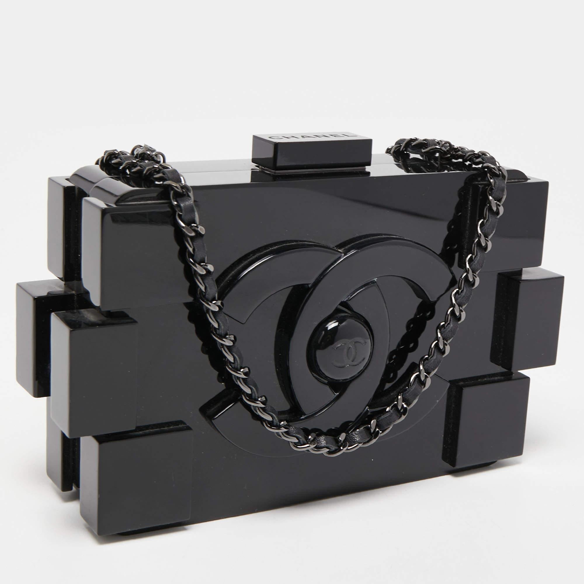 chanel lego bag black