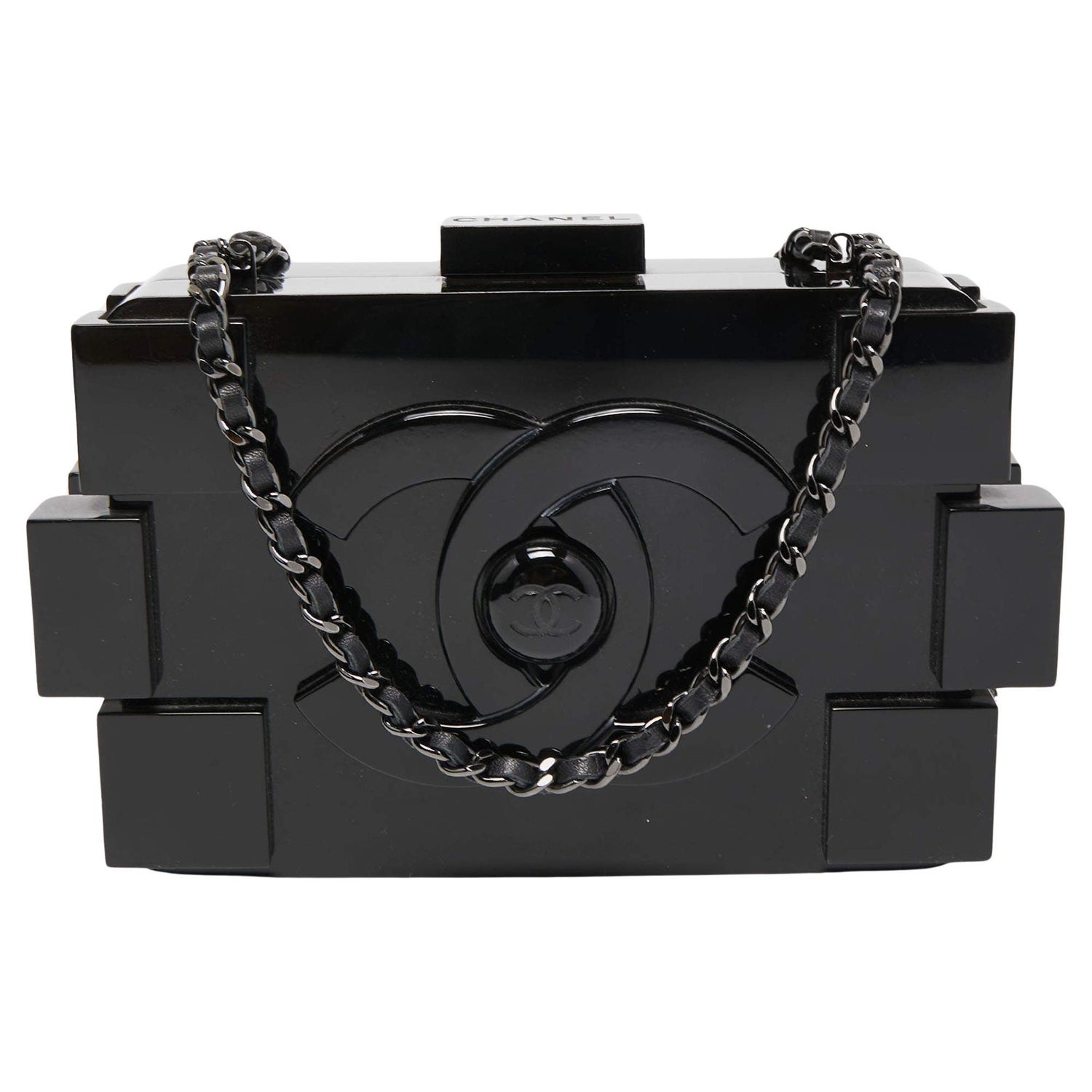 Chanel Pink and Black Plexiglass and Leather Boy Brick Flap Bag Silver Hardware, 2014