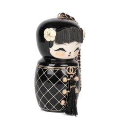Chanel Black Plexiglass & Enamel Paris-Shanghai China Doll Minaudiere