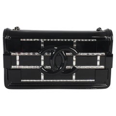 Chanel Black Plexiglass Patent Crystal Lego Brick Flap Bag Chanel Black Plexiglass Patent Crystal Lego Brick Flap Bag
