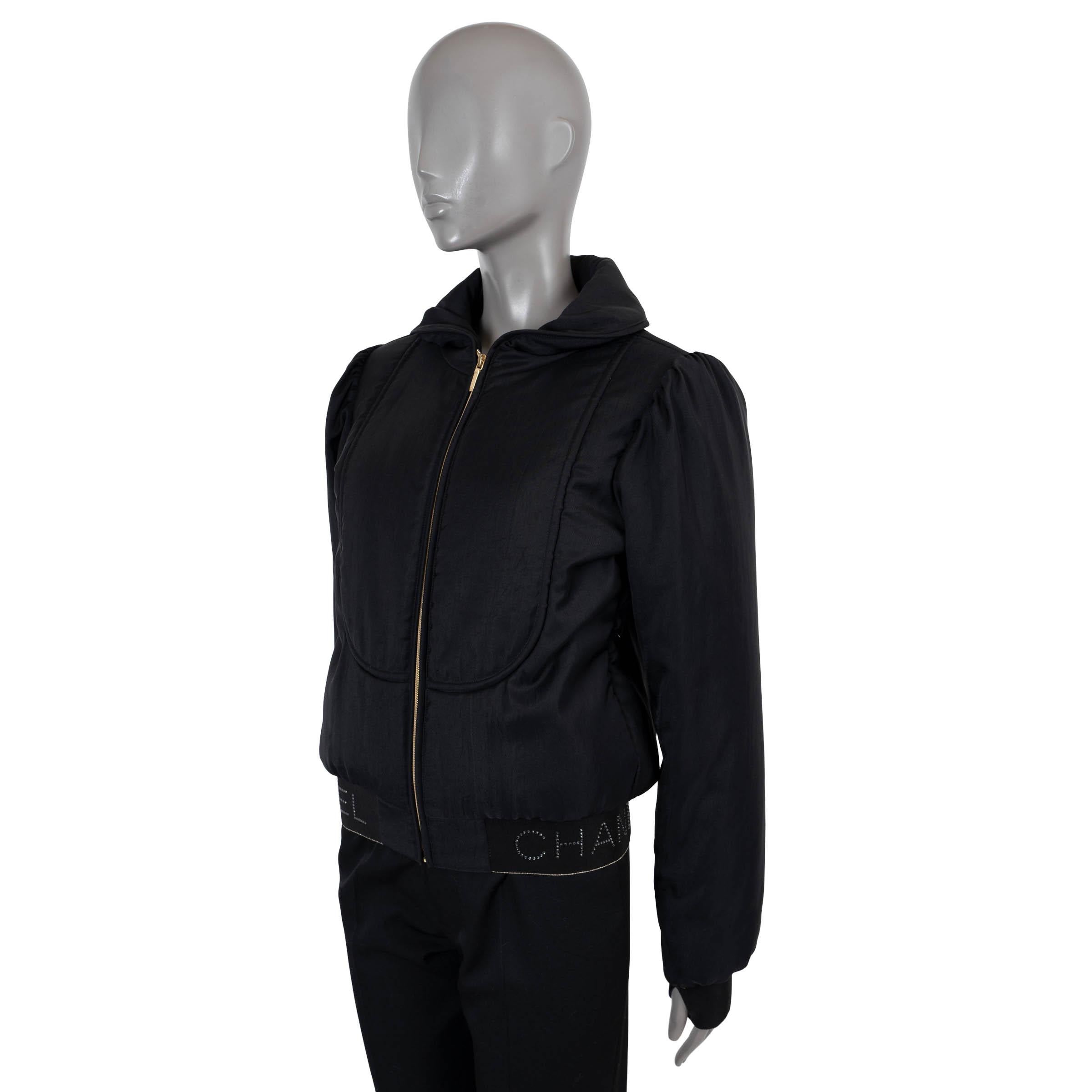 2024高い素材  COCO 20N 2020 polyamide black CHANEL NEIGE BOMBER WASIT LOGO ジャケット・アウター