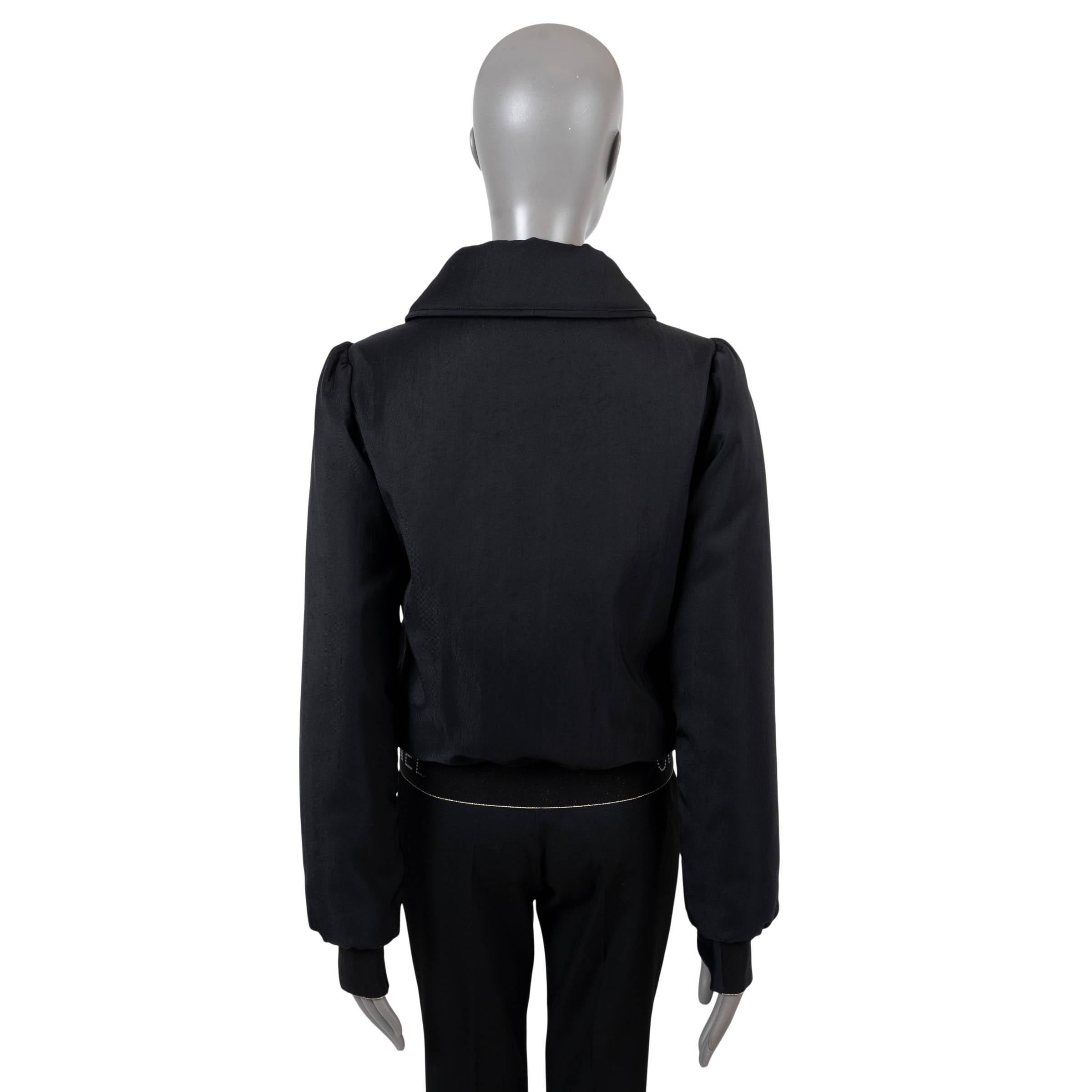 Nero Chanel nero poliammide 2020 20N COCO NEIGE LOGO WASIT BOMBER Giacca 34 XS in vendita