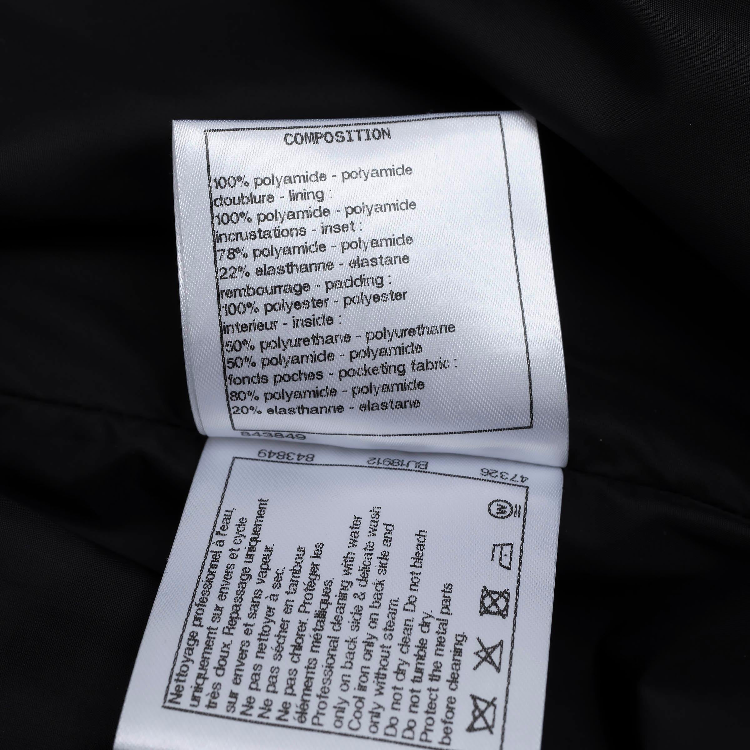 Chanel nero poliammide 2020 20N COCO NEIGE LOGO WASIT BOMBER Giacca 34 XS in vendita 3