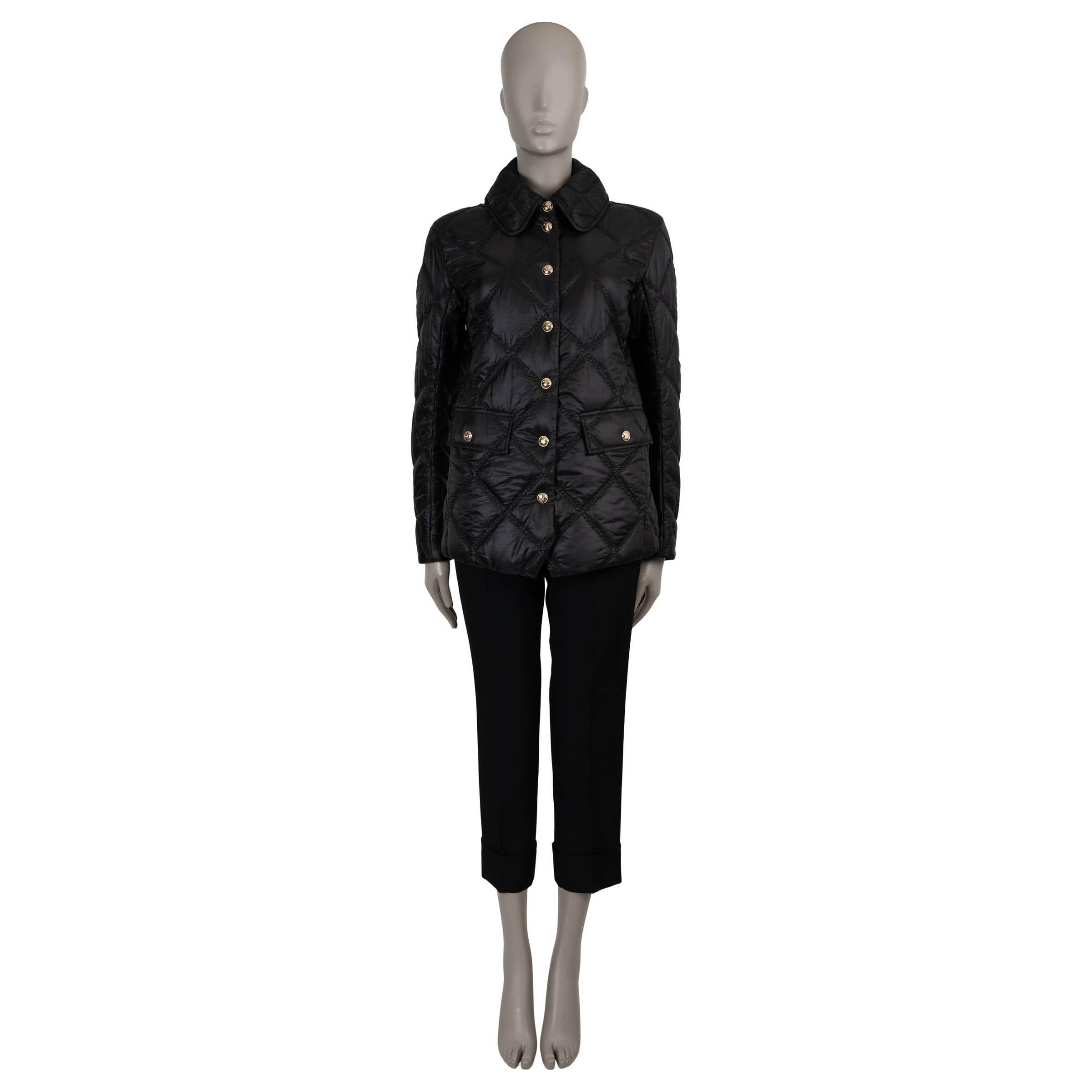 CHANEL noir polyamide 20K LOGO QUILTED PUFFER Veste 40 M Pour femmes en vente