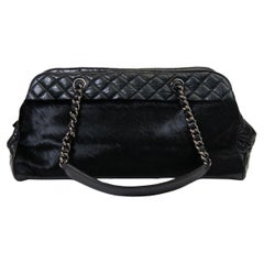 Chanel Black Pony Hair and Leather Miss Pony Bowling Bag