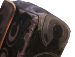 Chanel Black Pony Hair Leather Wristle Clutch Should Bag