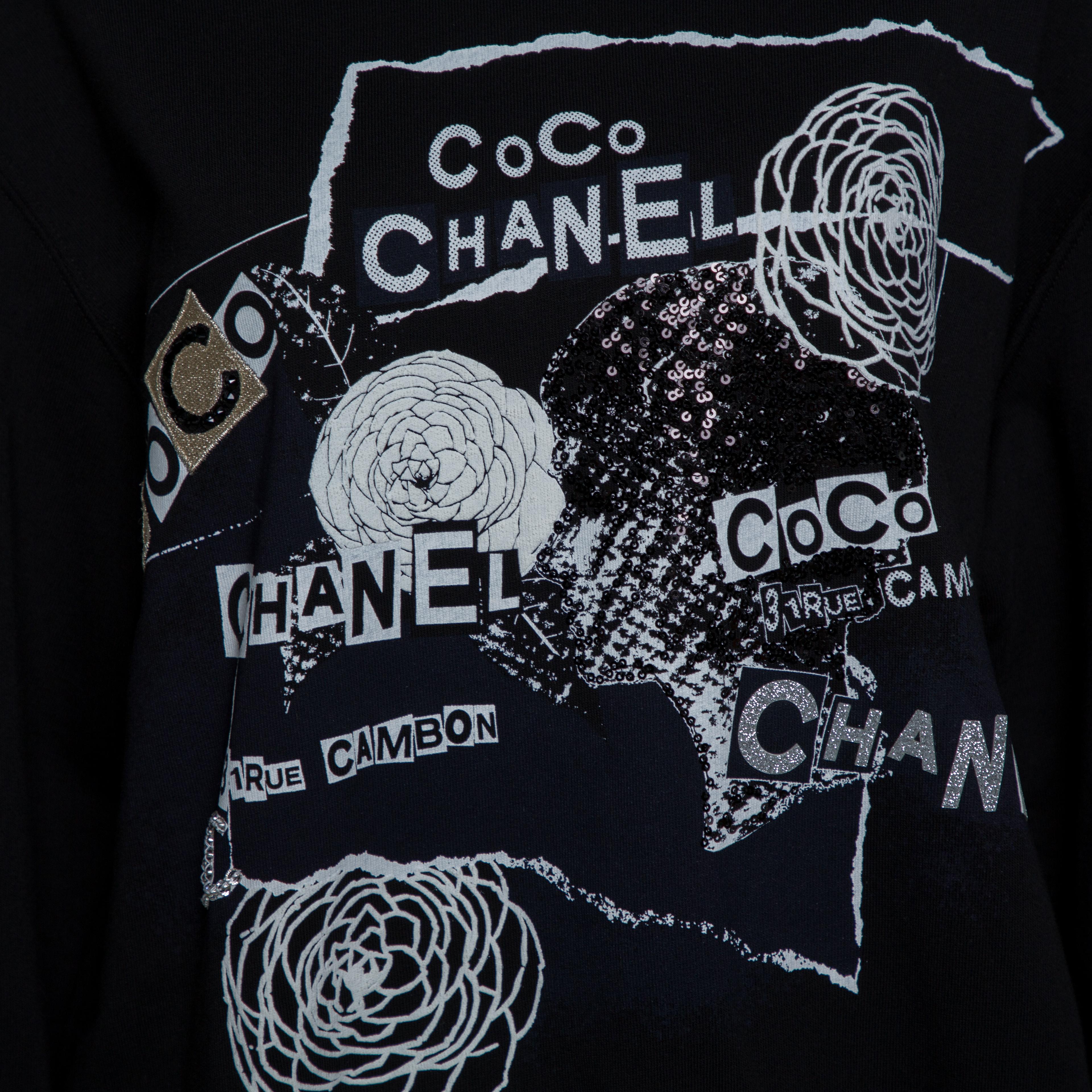 chanel black sweatshirt