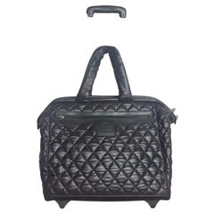 Chanel Noir Puffer Padded Cocoon 40 Rolling Luggage