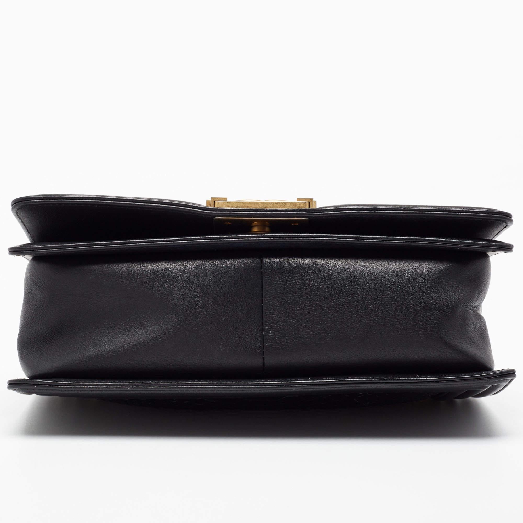 Chanel Black Python and Leather Medium Boy Flap Bag 4