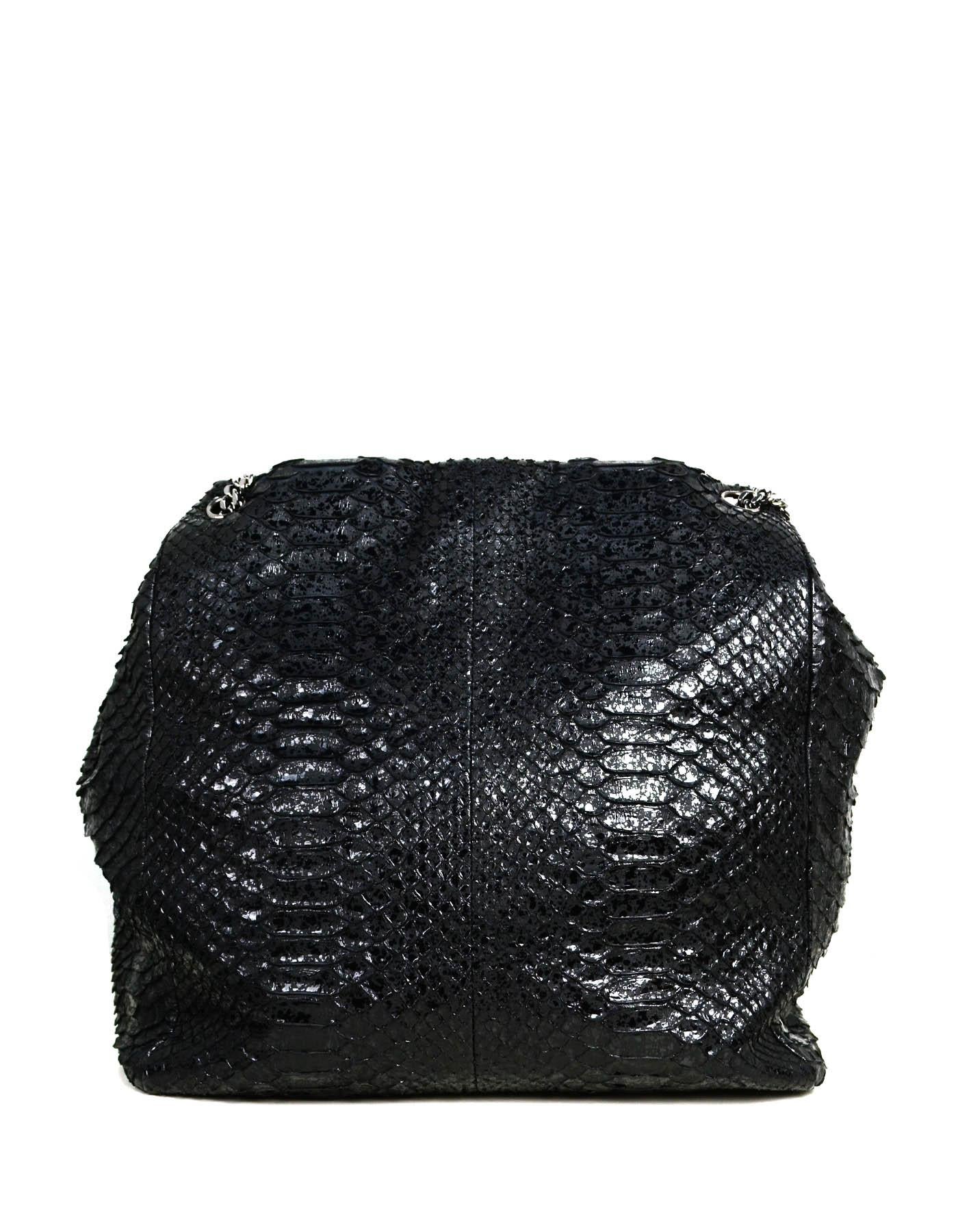 Chanel Black Python CC Accordion Large Chain Tote Bag rt. $4, 850 In Excellent Condition In New York, NY