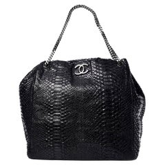 Chanel Black Python CC Accordion Large Chain Tote Bag rt. $4, 850