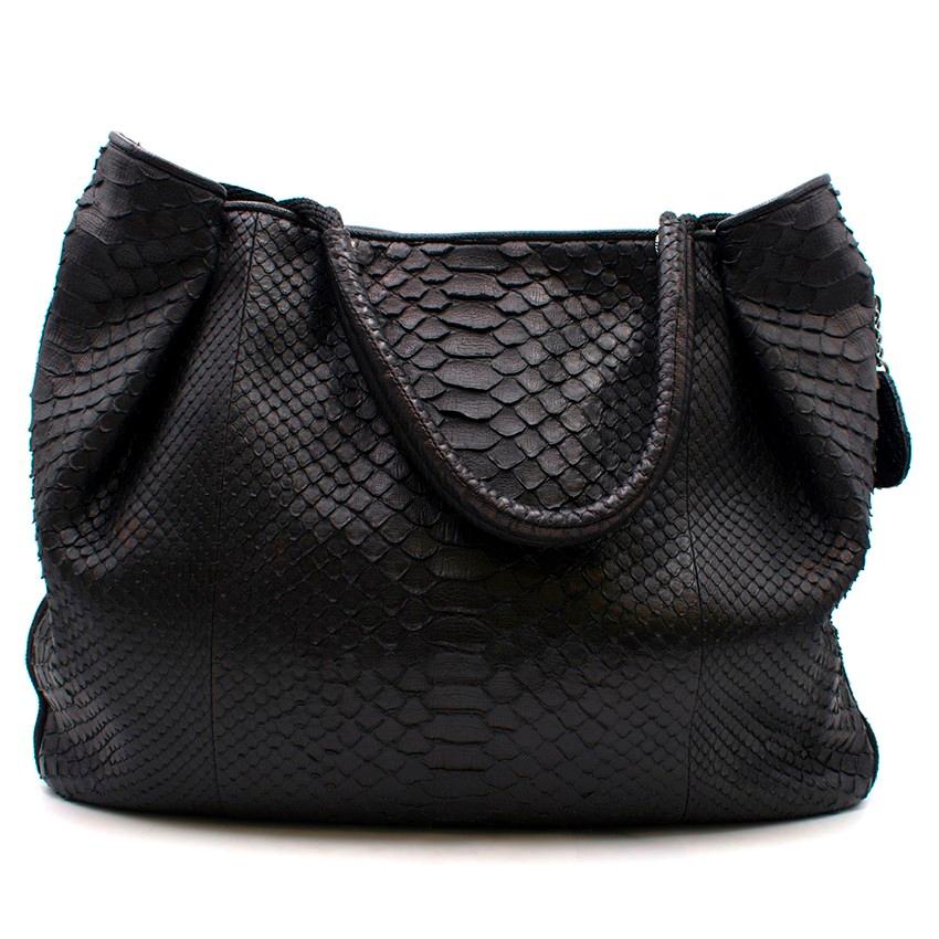 Chanel Black Python Large Classic Shopper Tote In Good Condition For Sale In London, GB