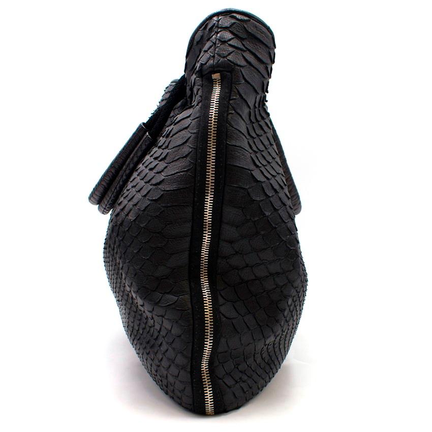Women's Chanel Black Python Large Classic Shopper Tote For Sale
