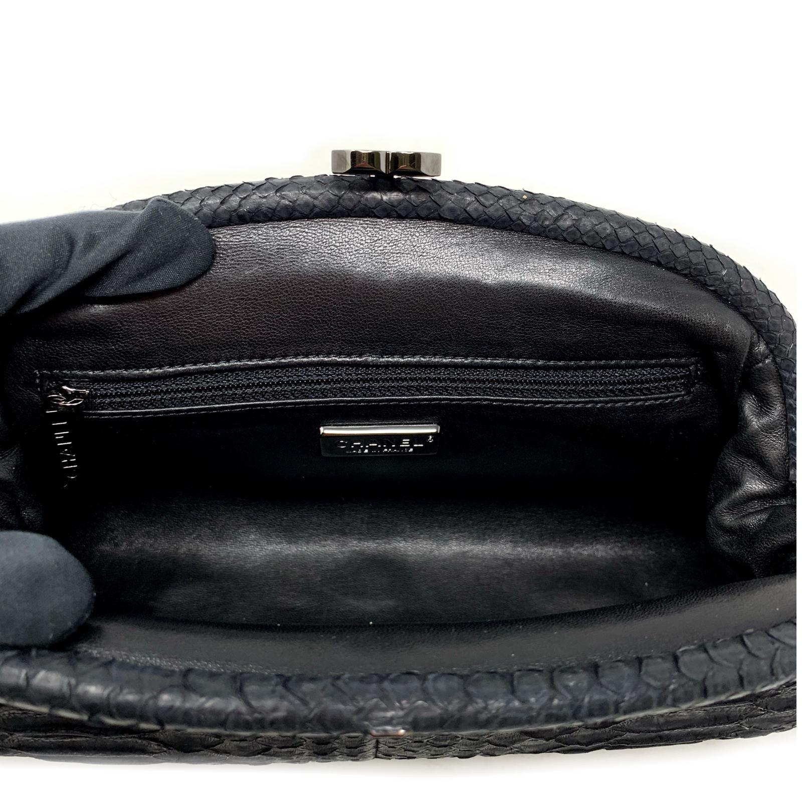 Chanel Black Python Leather Timeless Clutch, 2011 1