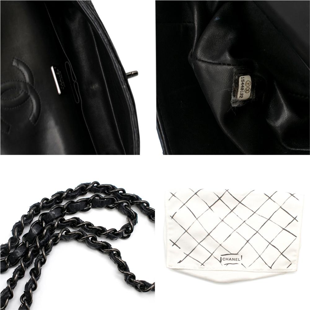 Chanel Black Python Medium Flap Bag 25cm In New Condition In London, GB