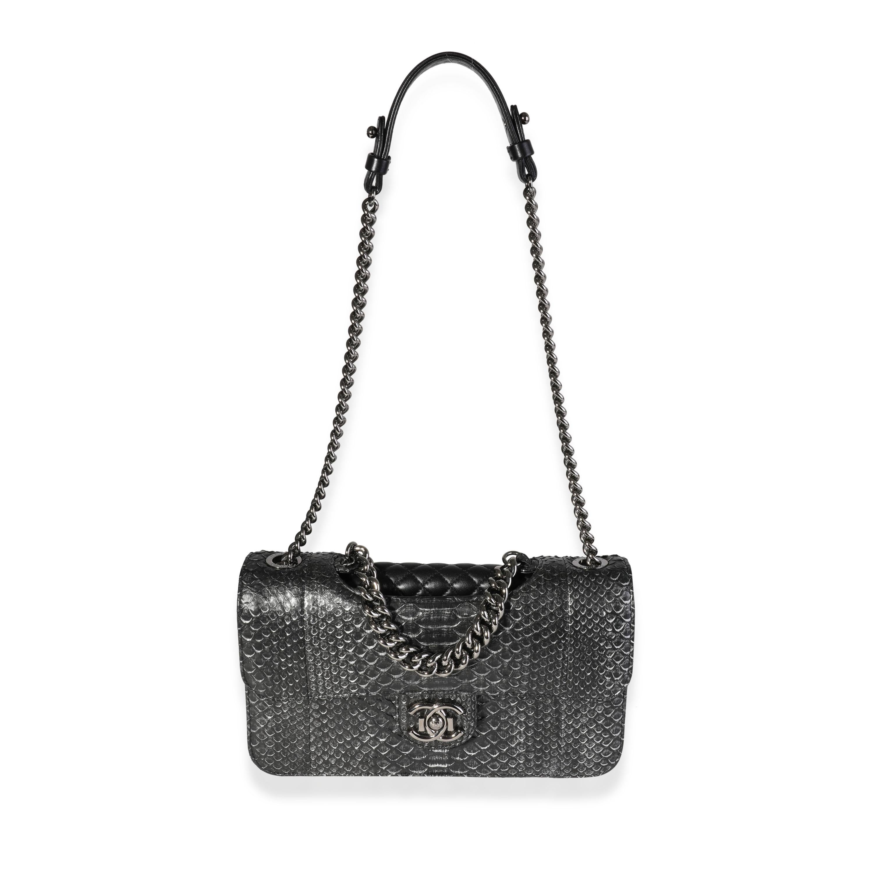 Listing Title: Chanel Black Python Pondicherry Flap Bag
SKU: 119207
Condition: Pre-owned (3000)
Handbag Condition: Never Worn
Condition Comments: Please note: this item can not be shipped to all areas.
Brand: Chanel
Model: Pondicherry
Origin