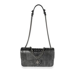 Chanel Black Python Pondicherry Flap Bag