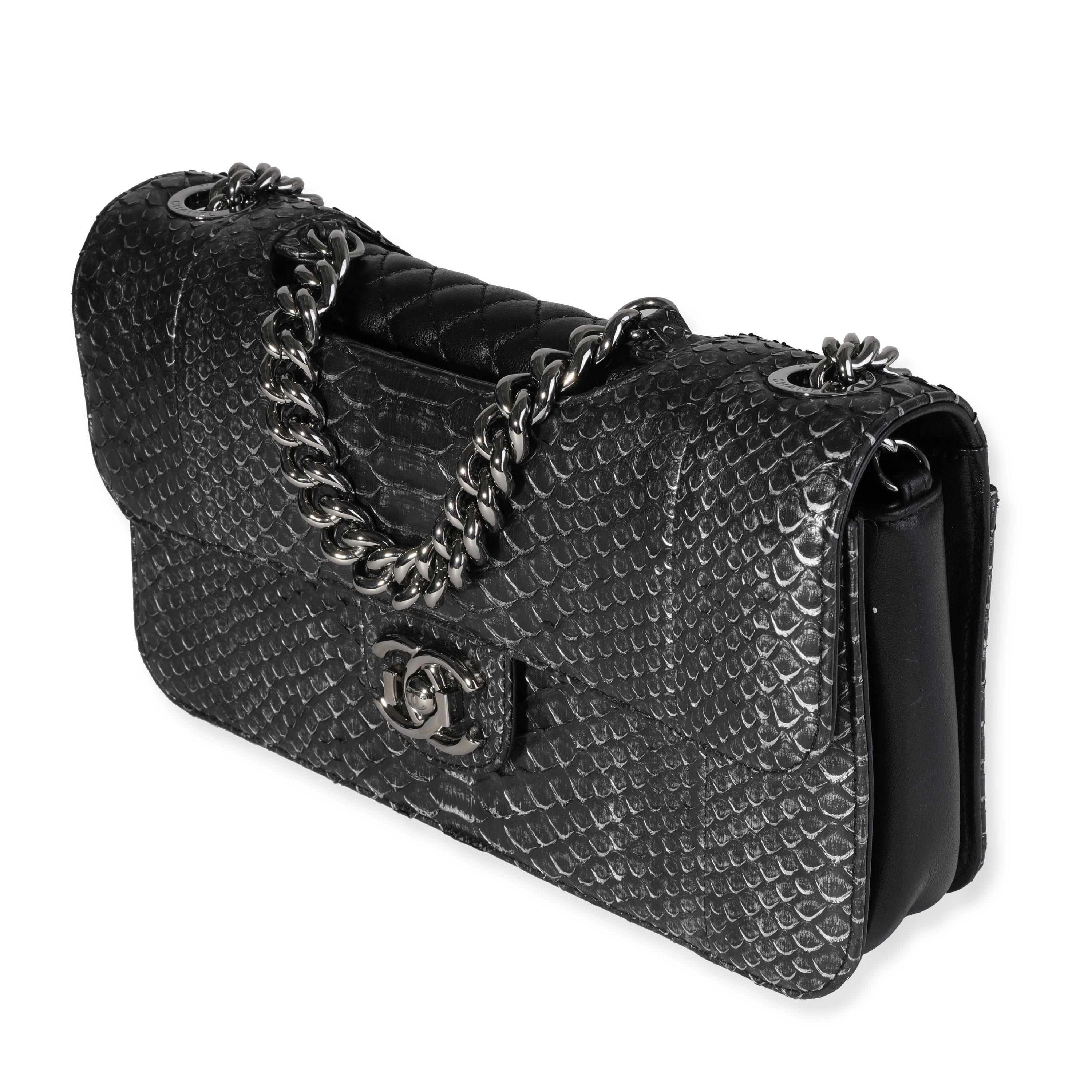 chanel black python bag
