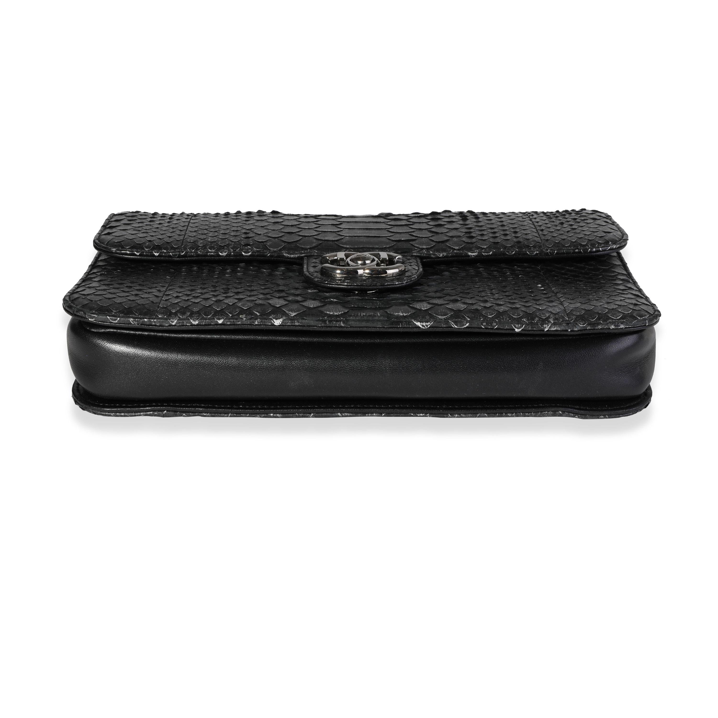 Chanel Black Python Pondicherry Flap Bag 1