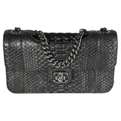 Chanel Black Python Pondicherry Flap Bag