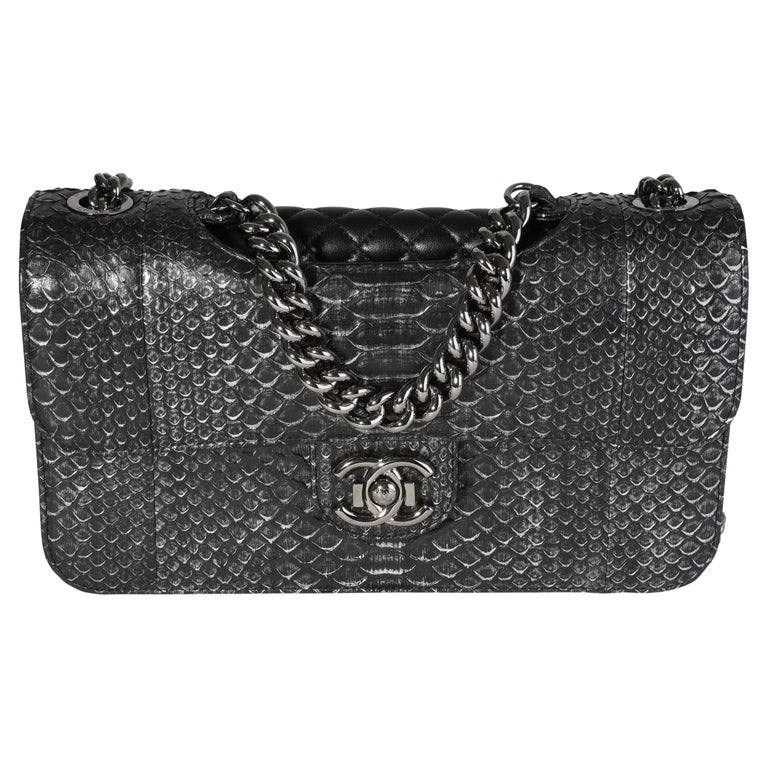 Chanel Black Python Pondicherry Flap Bag at 1stDibs