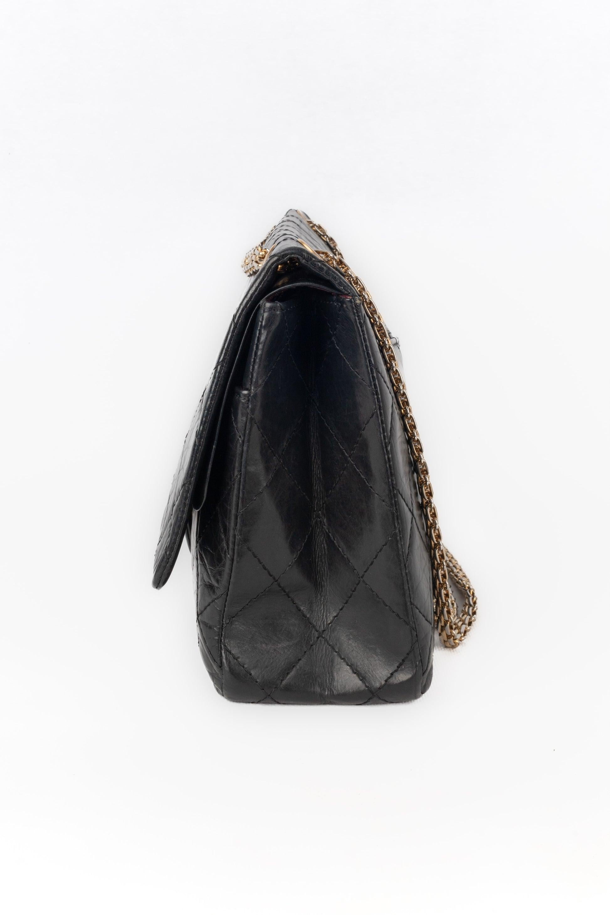 Bolso Chanel negro acolchado de piel de becerro envejecida 2.55, 2005 Negro en venta