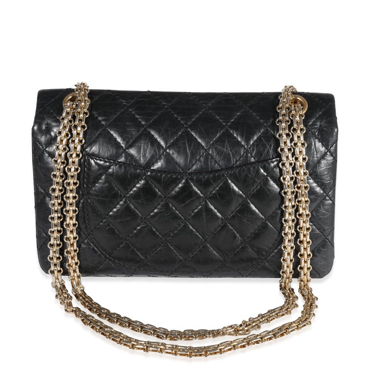 Chanel Black Quilted Aged Calfskin 50th Anniversary Reissue 2.55 225 Double  Flap at 1stDibs