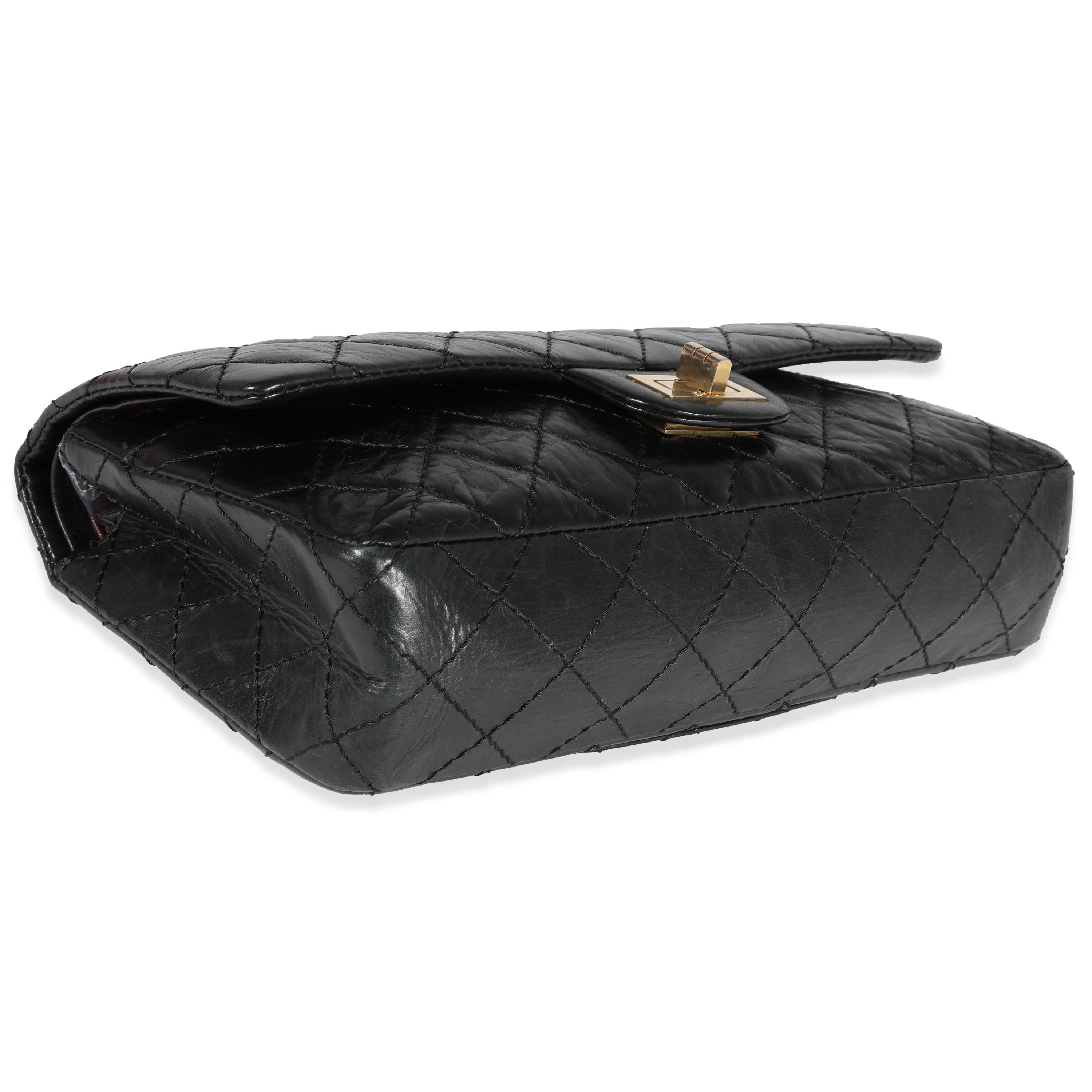 Chanel Black Quilted Aged Calfskin 50th Anniversary Reissue 2.55 225 Double Flap 1